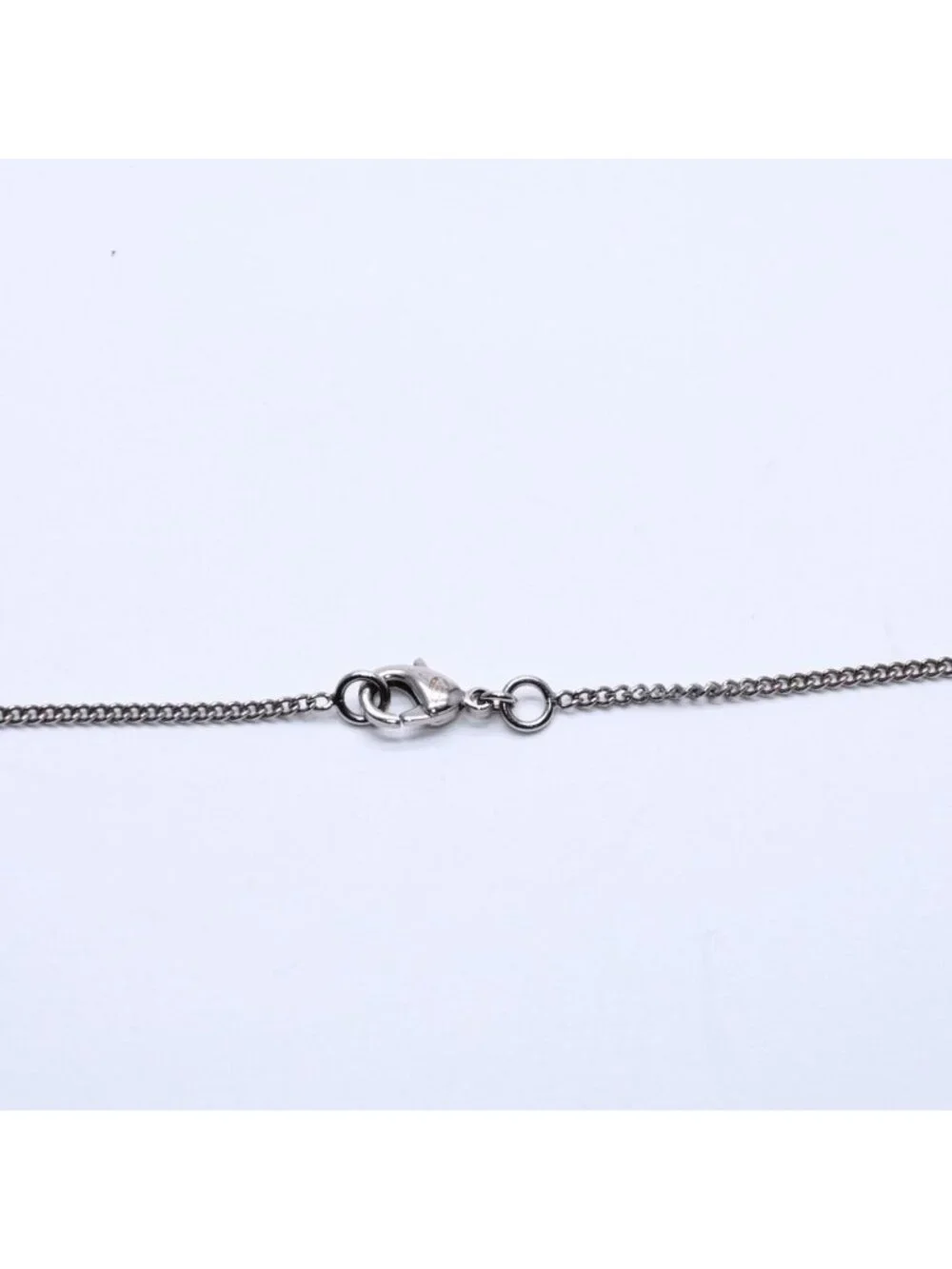 Chanel Necklace CC Logo Rhinestone Silver 11